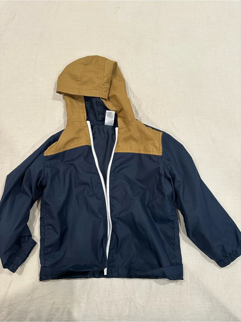 Gymboree Navy and Camel Hooded Raincoat